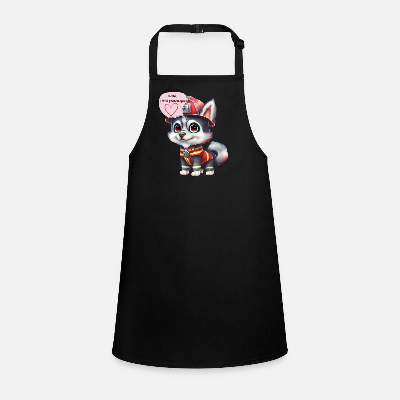 Firefighter, i will protect you, husky Children's Apron