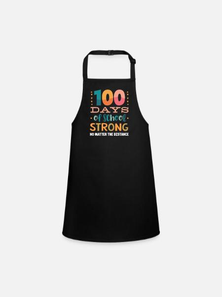 100 days school, 100 days smarter, school - Children's Apron - black - Front