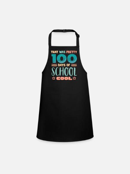 100 days school, 100 days smarter, school - Children's Apron - black - Front