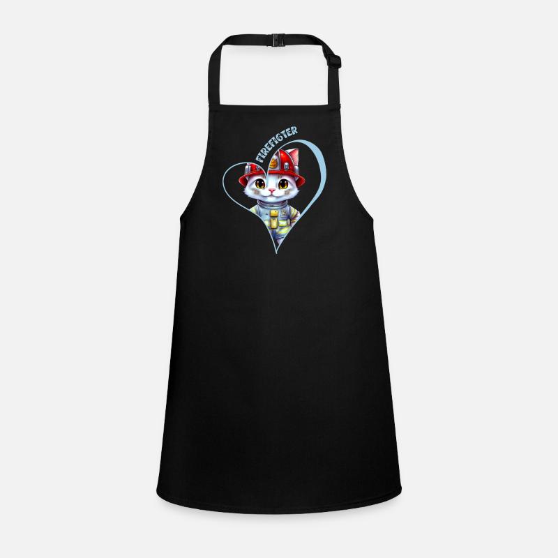 Firefighter, sweet cat Children's Apron
