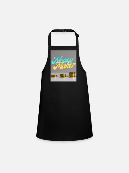 Money Maker - Children's Apron - black - Front