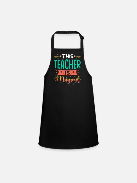 Lehrerin Geschenk - Schürze für Kinder - Schwarz - Vorne