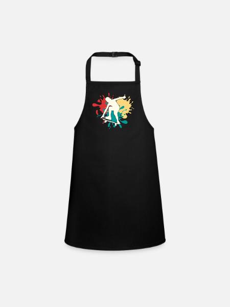 Skater - Children's Apron - black - Front