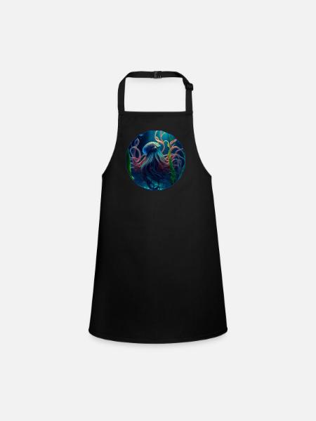 Ocean animals, octopus - Children's Apron - black - Front