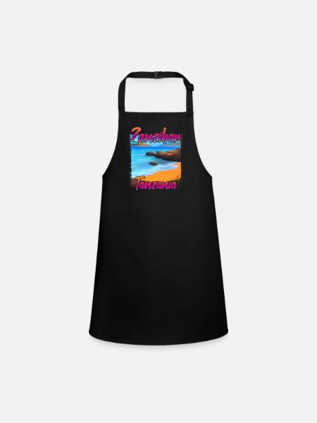 Sunset in Zanzibar, Tanzania - Children's Apron - black - Front