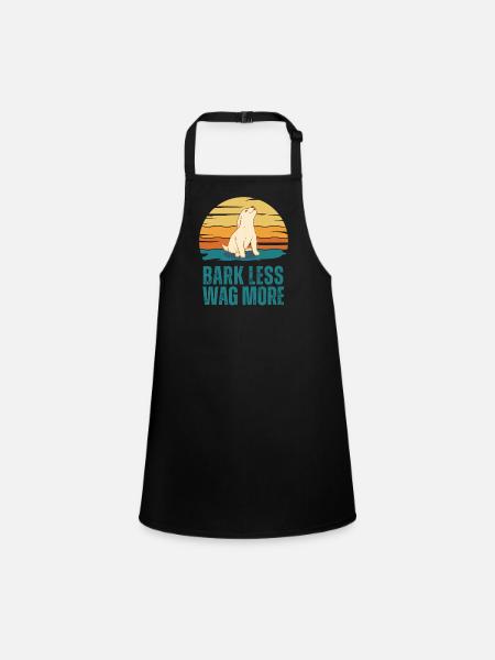 Bark Less Wag More Puppy Dog - Children's Apron - black - Front