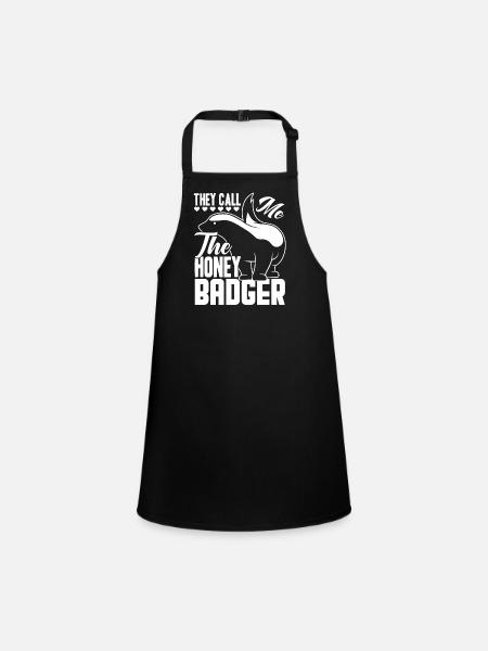 Honey Badger They Call Me the Honey Badger - Children's Apron - black - Front