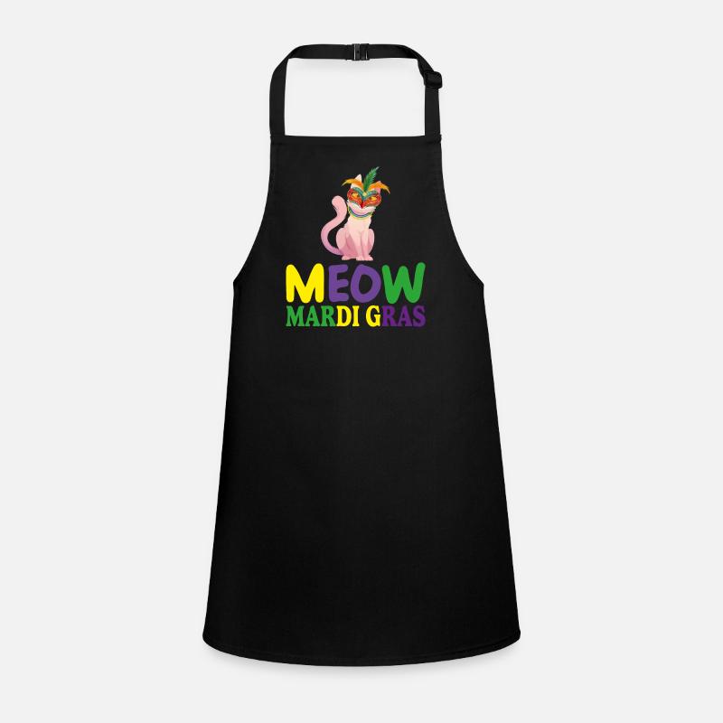 funny mardi gras Cute Cat Siamese MEOW MARDI GRAS Tablier Enfant