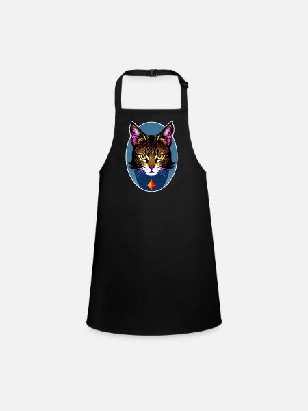 chat mystique - Tablier Enfant - noir - Devant