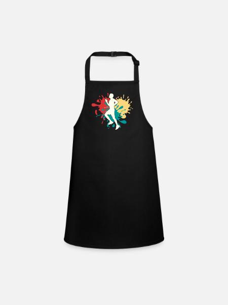 Joggen Jogger Silhouette - Schürze für Kinder - Schwarz - Vorne