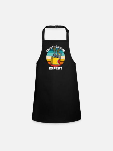 Sürströmming Fisch Gammelfisch Dose Spruch - Schürze für Kinder - Schwarz - Vorne