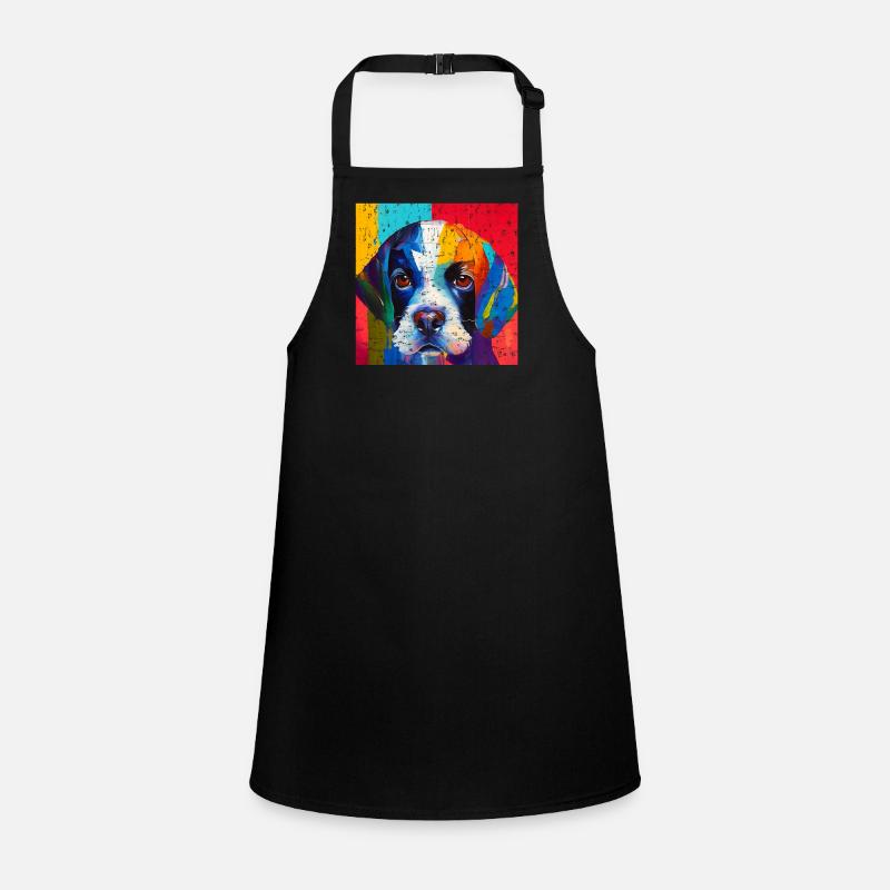 Éventails pour chiens dans le style peinture à l’huile pour Labrador Grunge Tablier Enfant