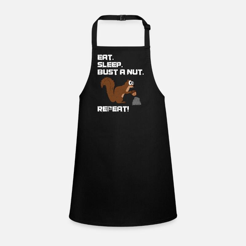Eat Sleep Bust A Nut Repeat, Squirrel Pun Children's Apron
