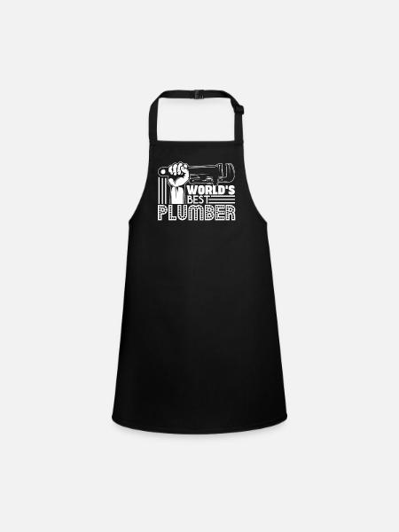 Plumber World's Best Plumber - Children's Apron - black - Front