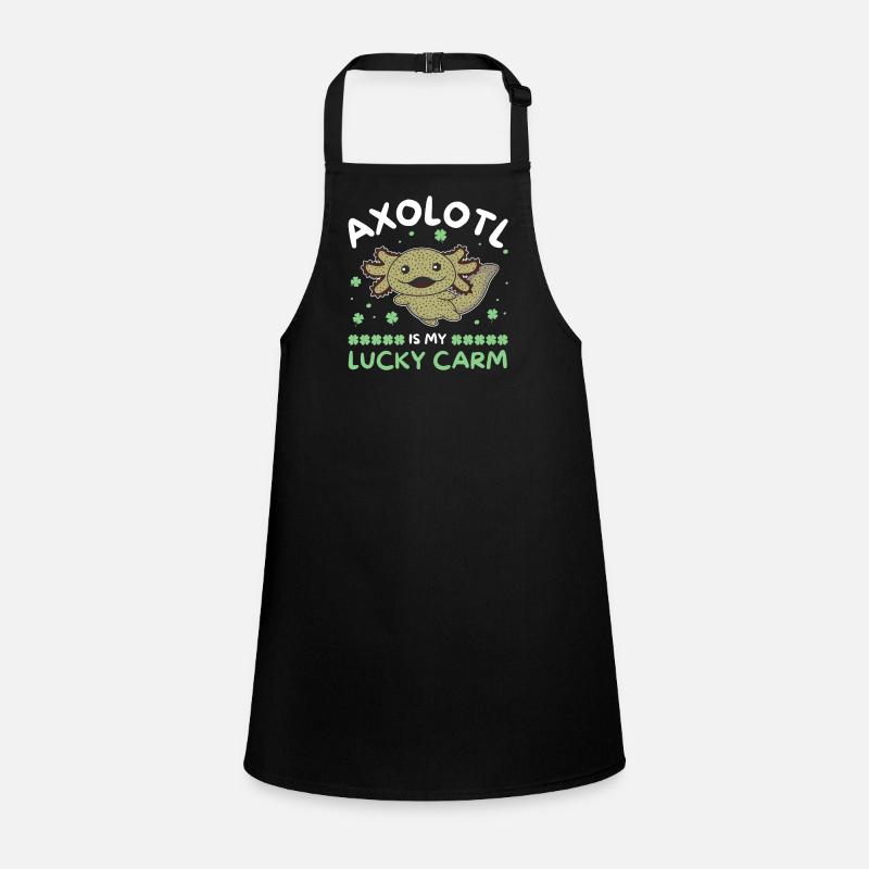 Axolotl est ma voiture chanceuse Kleeblatt St Patricks Day Tablier Enfant