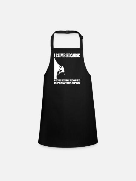 Climber Climbing Mountain Mountain Climbing - Children's Apron - black - Front