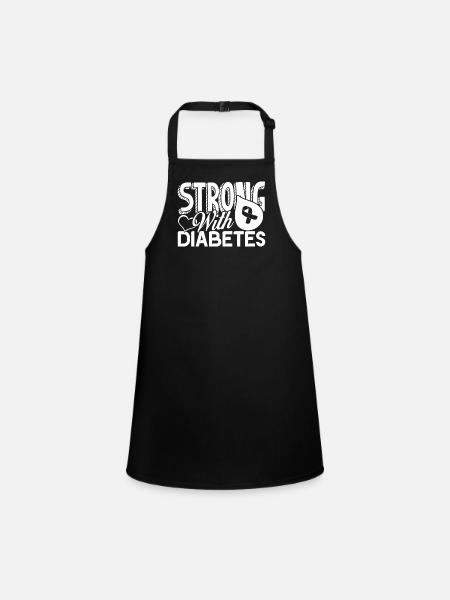 Strong With Diabetes - Children's Apron - black - Front