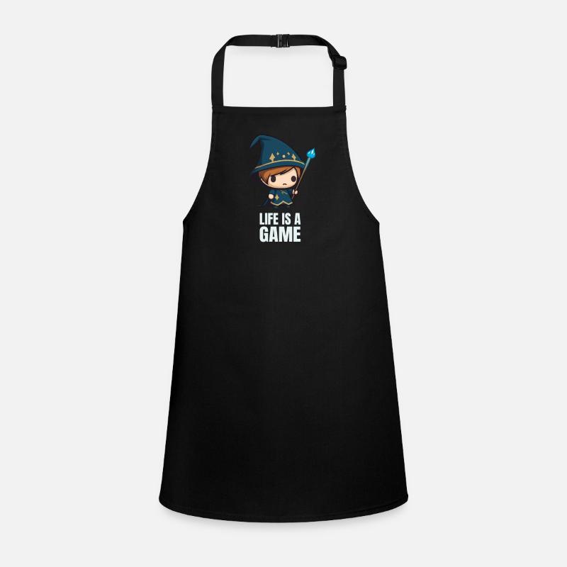 Life is a game RPG Chibi Wizard Gamer Children's Apron