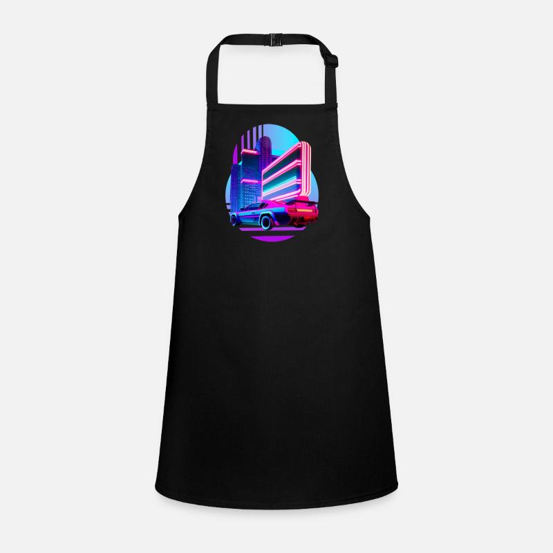 Retro Wave Sport Car 80s Vaporwave Skyline Tablier Enfant