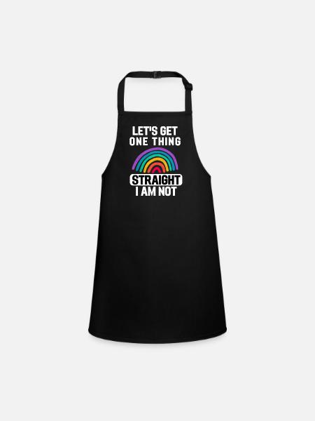 Regenbogen Queer Gay Pride Lustiges Geschenk LGBT - Schürze für Kinder - Schwarz - Vorne