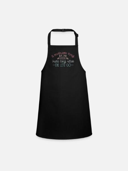 Mothers Love ast Long - Sweet Mothers Day Quote - Children's Apron - black - Front