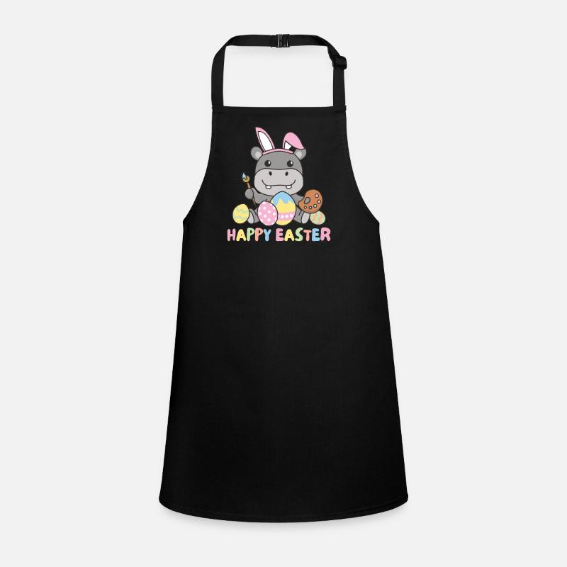 happy easter sweet hippo Easter with Easter eggs Children's Apron