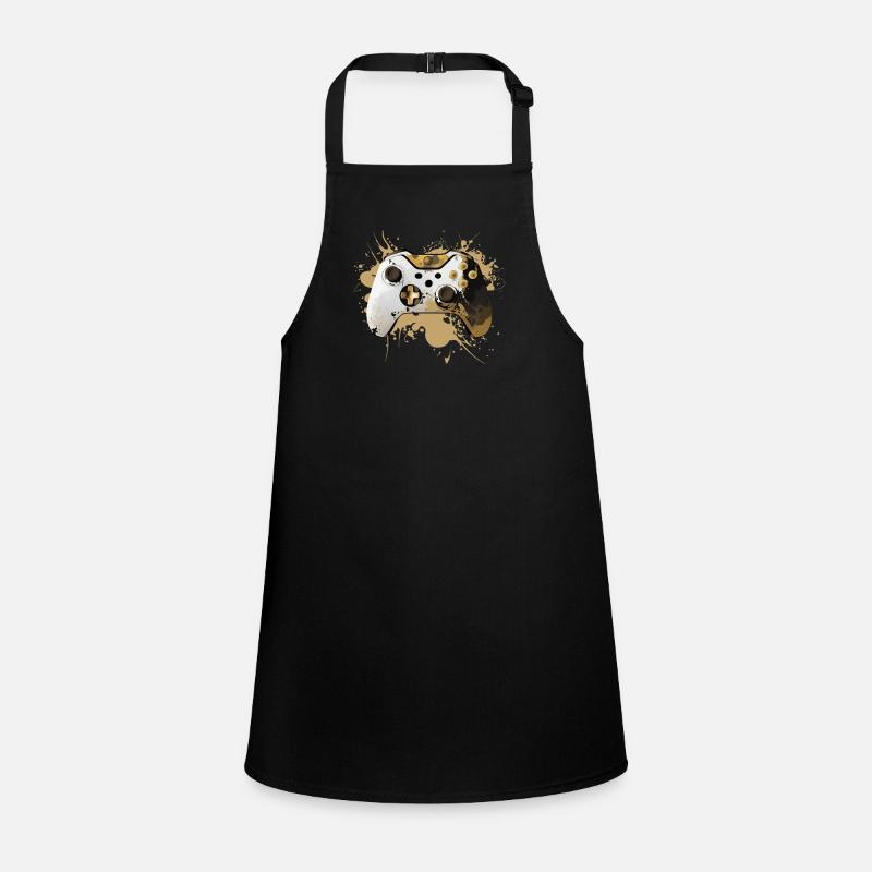 Golden Premium Gaming Controller Splash Art Children's Apron