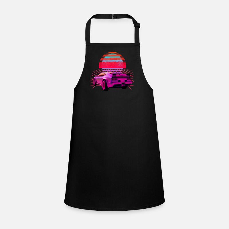 Voiture de sport Retro Wave Sunset Vaporwave Tablier Enfant
