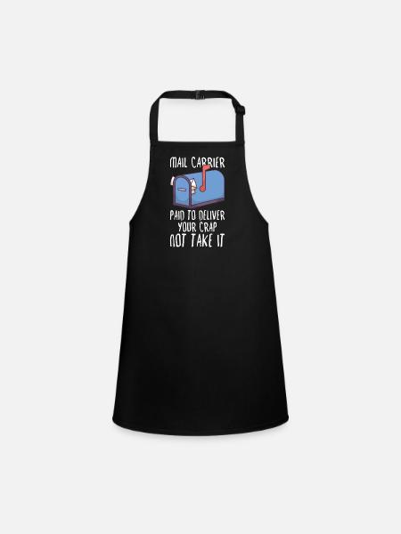 Postman Postlady Postman Post - Children's Apron - black - Front