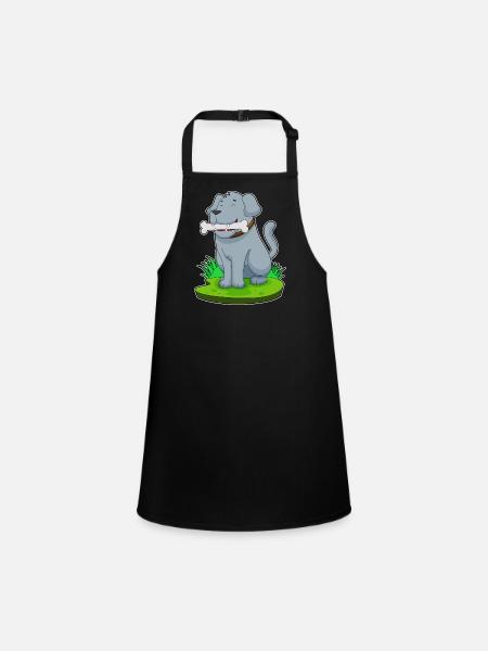 Dog Bones - Children's Apron - black - Front
