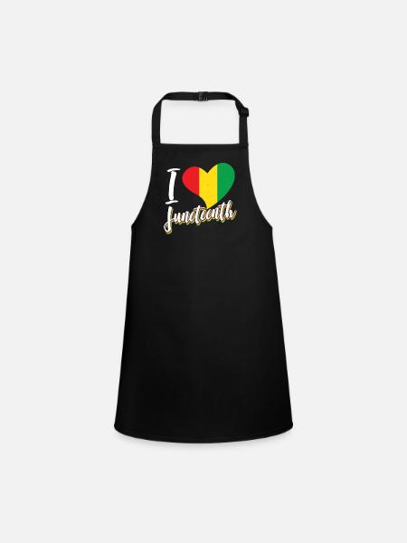 Ich Liebe Den Juneteenth African American Black - Schürze für Kinder - Schwarz - Vorne