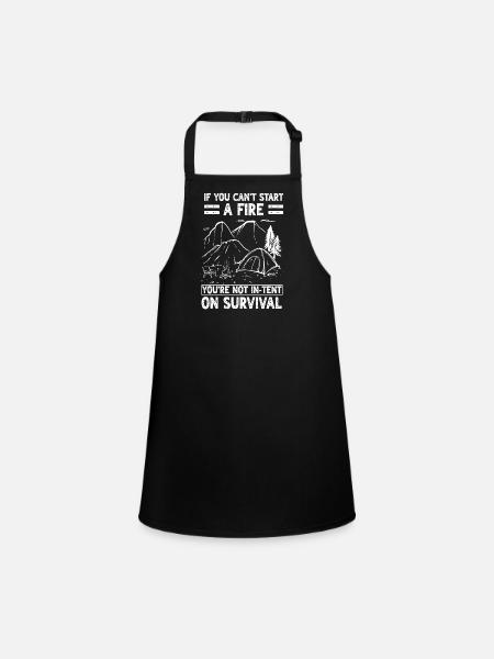 Fantastischer Bushcraft-spruch - Schürze für Kinder - Schwarz - Vorne