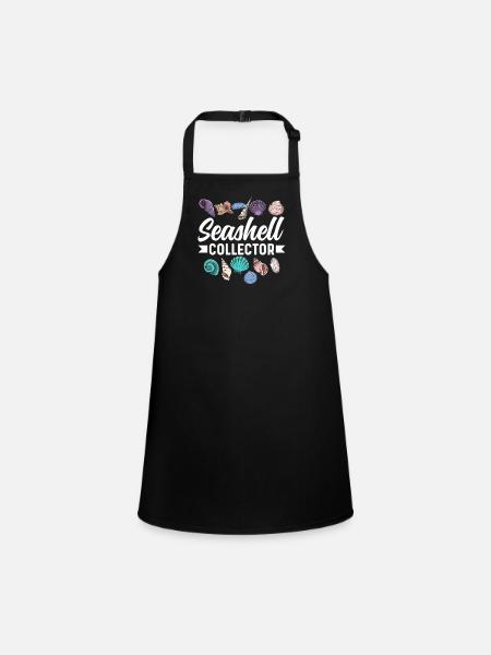 Shell collectors Shell collectors Collecting mussels - Children's Apron - black - Front