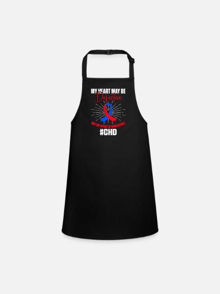 Congenital heart defect CHD consciousness - Children's Apron - black - Front