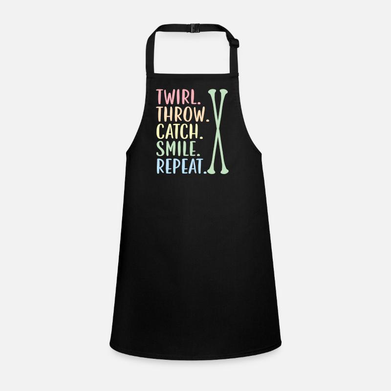 Swirl. Throw. Catch. Smile. Try again. Begged Children's Apron