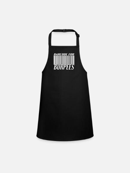 Burpee Barcode - Schürze für Kinder - Schwarz - Vorne