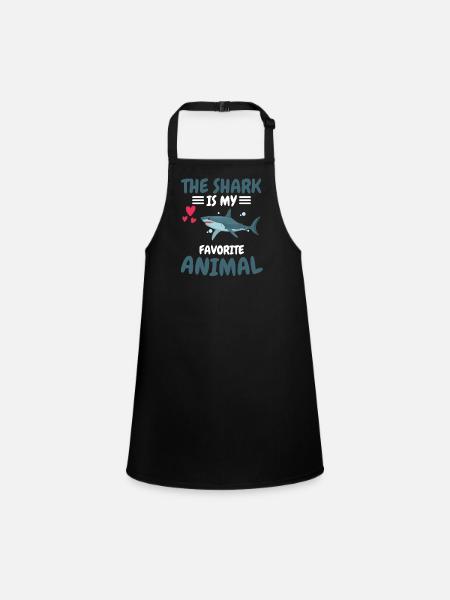 Animal préféré prédateur océan animal cadeau requin - Tablier Enfant - noir - Devant