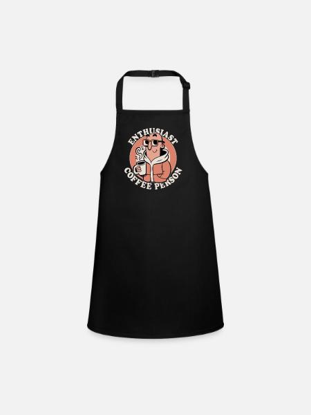 Coffee enthusiast - Children's Apron - black - Front