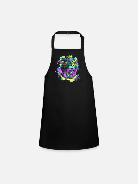 Saber-toothed tiger - Children's Apron - black - Front