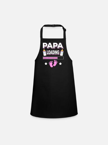 Papa Loading Father Fathers Father's Day - Children's Apron - black - Front