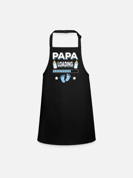 Papa Loading Father Fathers Father's Day - Children's Apron - black - Front