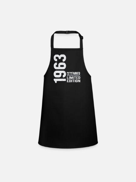 December 1963 limited Edition Year of birth - Children's Apron - black - Front