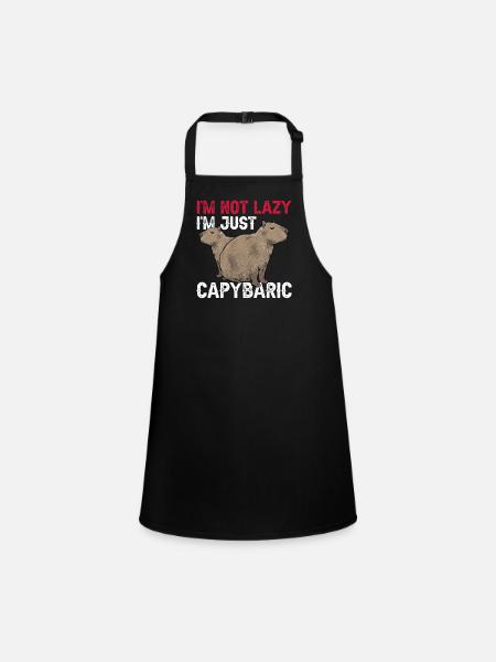 Capybara Nagetier - Schürze für Kinder - Schwarz - Vorne