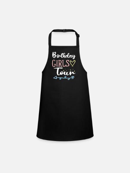 Geburtstag Girls Tour - Schürze für Kinder - Schwarz - Vorne