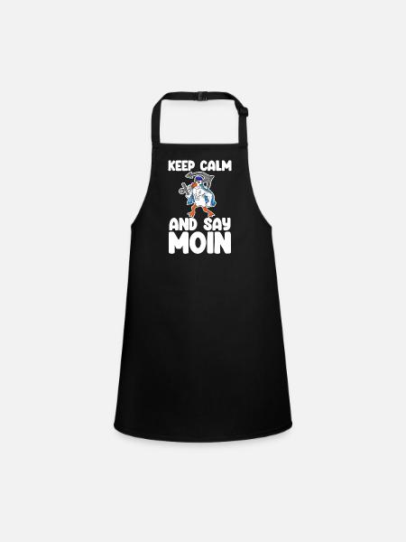 North Sea Moin Low German - Children's Apron - black - Front
