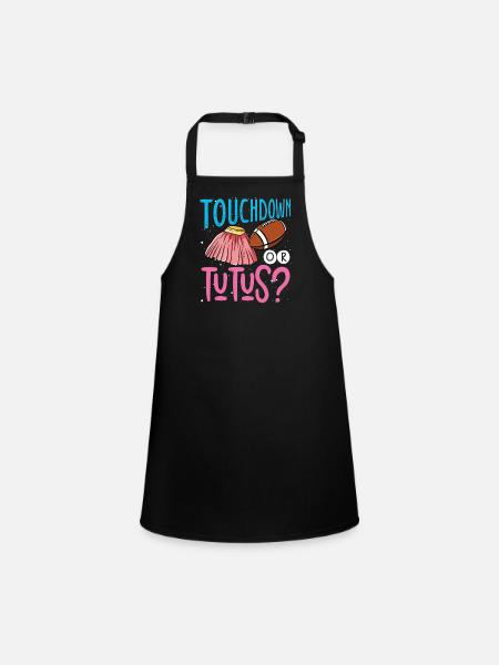 Touchdown Oder Tutus - Schürze für Kinder - Schwarz - Vorne