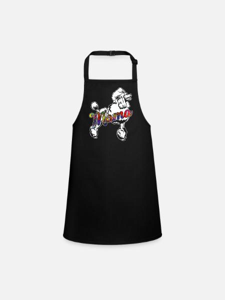 Poodle Poodle Mama - Children's Apron - black - Front
