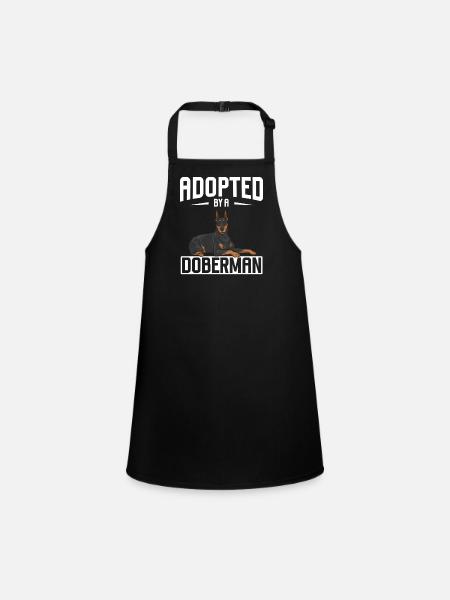 Doberman Pinscher Dog Dobie - Children's Apron - black - Front