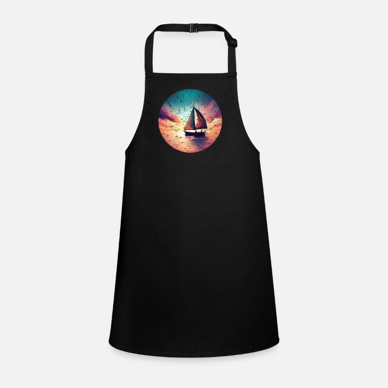 Le voilier navigue dans le sunset grunge Tablier Enfant