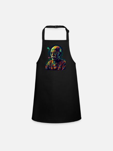 Nobel Peace Prize laureate Mahatma Gandhi - Children's Apron - black - Front